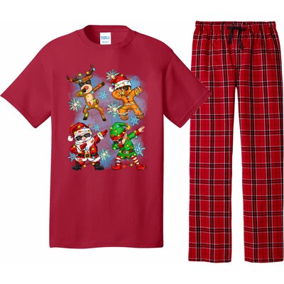 Cool Cute Dabbing Elf Santa Reindeer Gingerbread Pajama Set