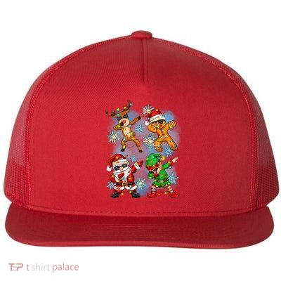 Cool Cute Dabbing Elf Santa Reindeer Gingerbread Flatbill Hat