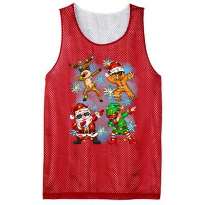 Cool Cute Dabbing Elf Santa Reindeer Gingerbread Mesh Reversible Basketball Jersey Tank