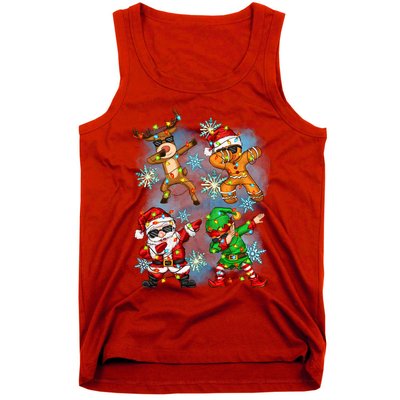 Cool Cute Dabbing Elf Santa Reindeer Gingerbread Tank Top