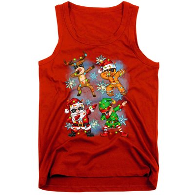 Cool Cute Dabbing Elf Santa Reindeer Gingerbread Tank Top