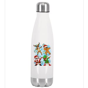 Cool Cute Dabbing Elf Santa Reindeer Gingerbread Stainless Steel Insulated Water Bottle