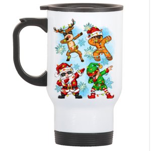 Cool Cute Dabbing Elf Santa Reindeer Gingerbread Stainless Steel Travel Mug