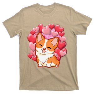 Cute Corgi Dog Valentines Day Love Heart Gift T-Shirt