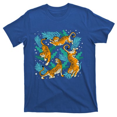 Cool Cartoon Dancing Tiger Graphic Gift T-Shirt