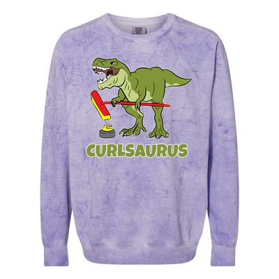 Curlsaurus Curler Dinosaur Sport Colorblast Crewneck Sweatshirt