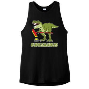 Curlsaurus Curler Dinosaur Sport Ladies PosiCharge Tri-Blend Wicking Tank