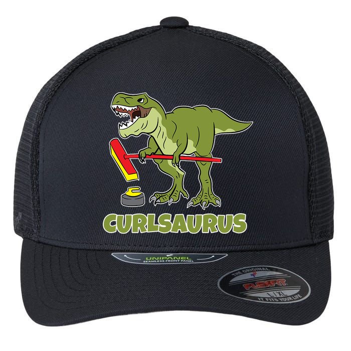 Curlsaurus Curler Dinosaur Sport Flexfit Unipanel Trucker Cap