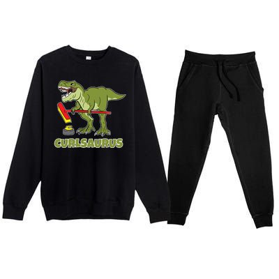 Curlsaurus Curler Dinosaur Sport Premium Crewneck Sweatsuit Set