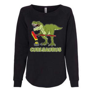 Curlsaurus Curler Dinosaur Sport Womens California Wash Sweatshirt