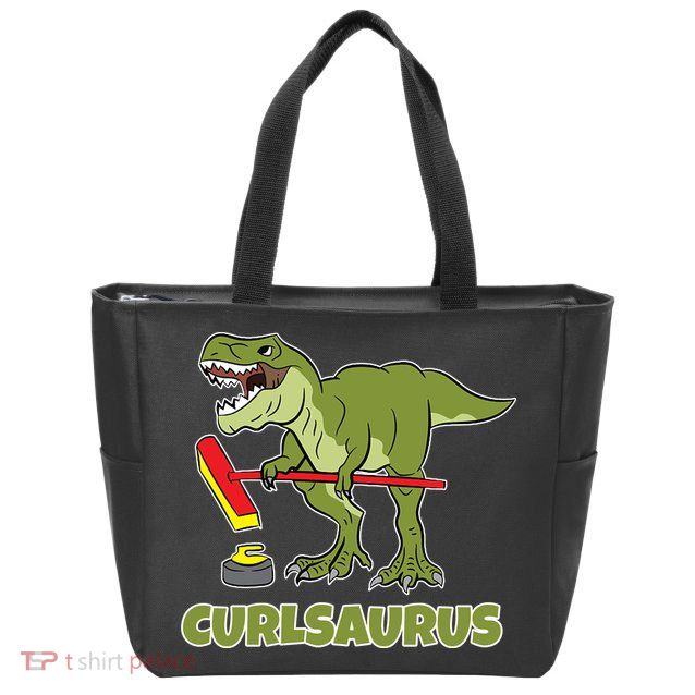 Curlsaurus Curler Dinosaur Sport Zip Tote Bag
