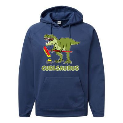 Curlsaurus Curler Dinosaur Sport Performance Fleece Hoodie