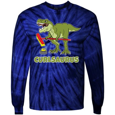 Curlsaurus Curler Dinosaur Sport Tie-Dye Long Sleeve Shirt