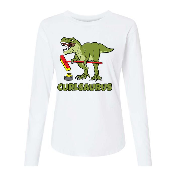 Curlsaurus Curler Dinosaur Sport Womens Cotton Relaxed Long Sleeve T-Shirt