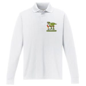 Curlsaurus Curler Dinosaur Sport Performance Long Sleeve Polo