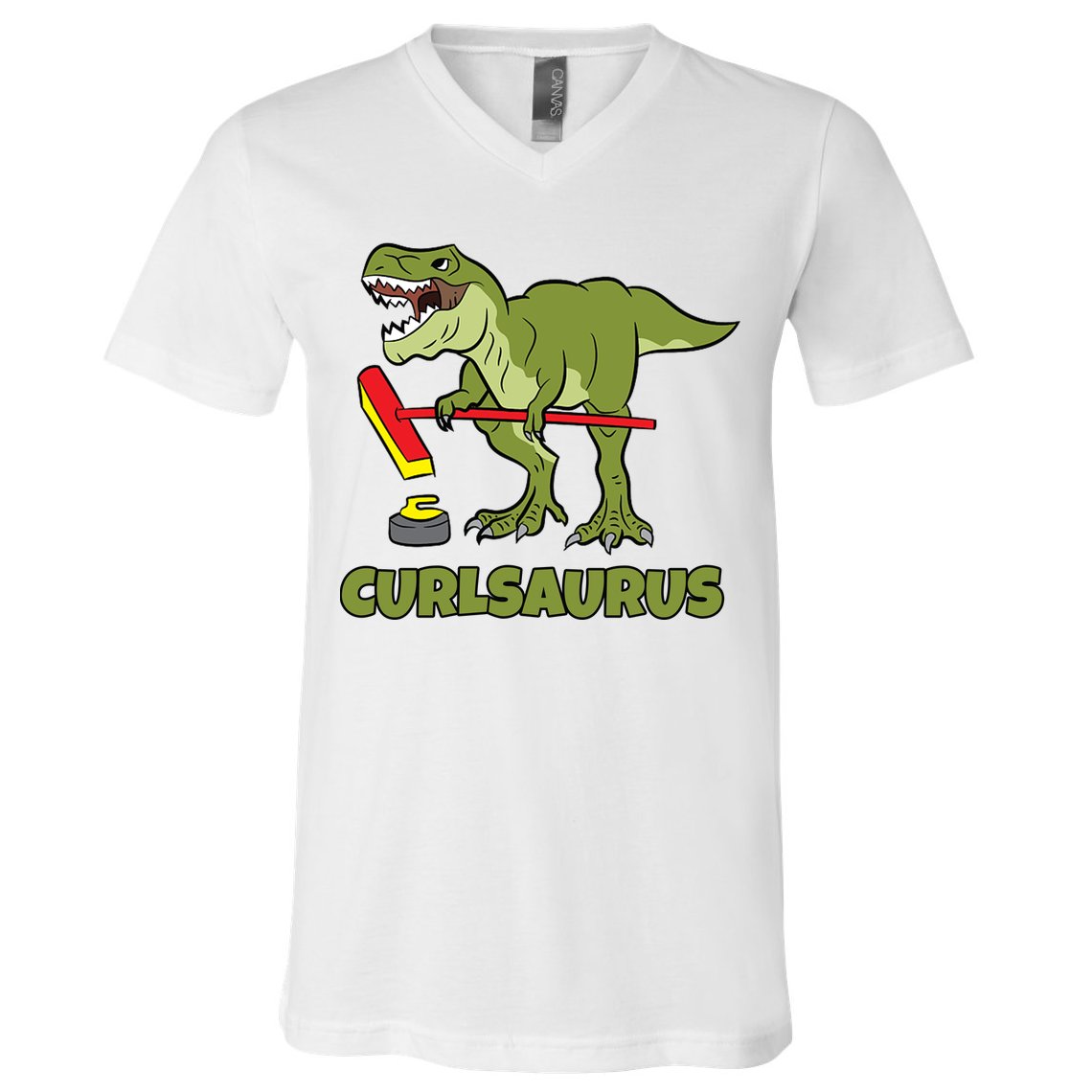 Curlsaurus Curler Dinosaur Sport V-Neck T-Shirt