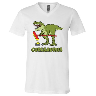 Curlsaurus Curler Dinosaur Sport V-Neck T-Shirt