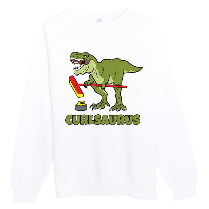 Curlsaurus Curler Dinosaur Sport Premium Crewneck Sweatshirt