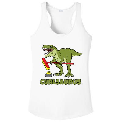 Curlsaurus Curler Dinosaur Sport Ladies PosiCharge Competitor Racerback Tank