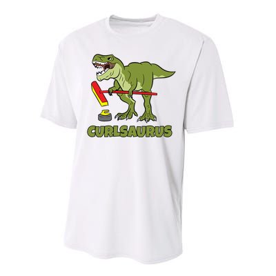 Curlsaurus Curler Dinosaur Sport Performance Sprint T-Shirt