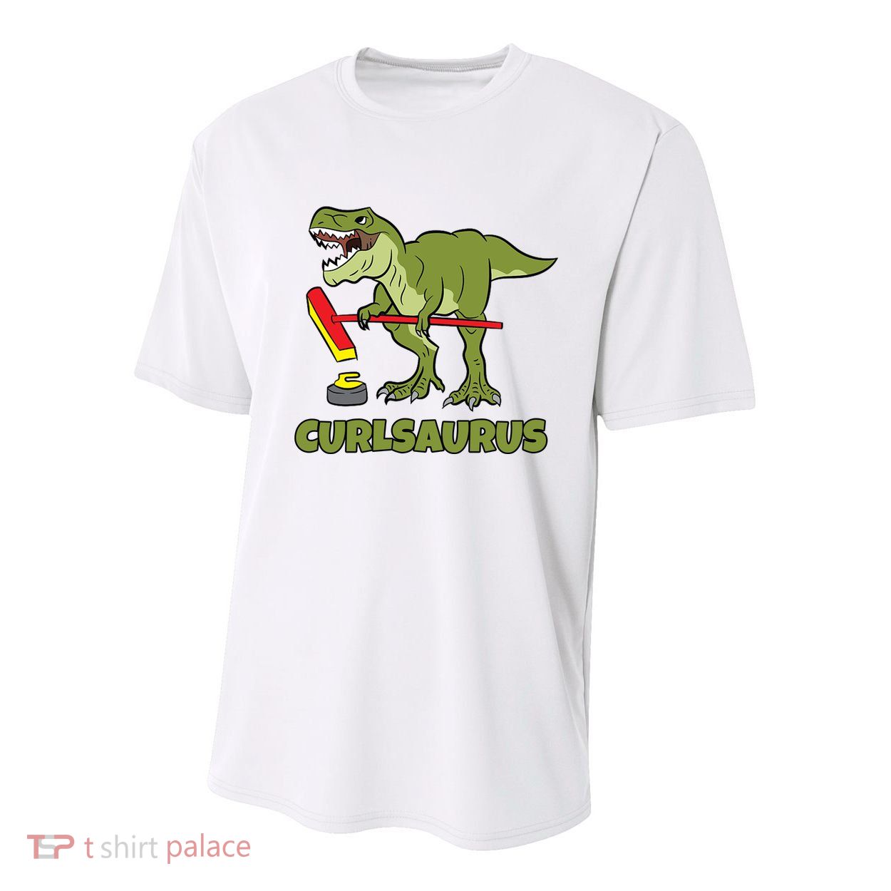 Curlsaurus Curler Dinosaur Sport Youth Performance Sprint T-Shirt