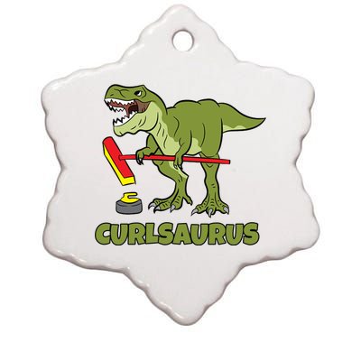 Curlsaurus Curler Dinosaur Sport Ceramic Star Ornament