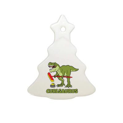 Curlsaurus Curler Dinosaur Sport Ceramic Tree Ornament