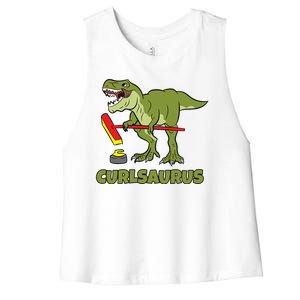 Curlsaurus Curler Dinosaur Sport Women's Racerback Cropped Tank