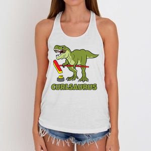 Curlsaurus Curler Dinosaur Sport Women's Knotted Racerback Tank