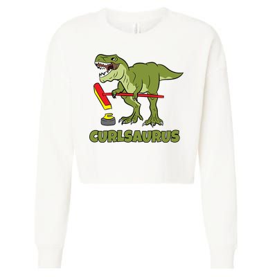 Curlsaurus Curler Dinosaur Sport Cropped Pullover Crew