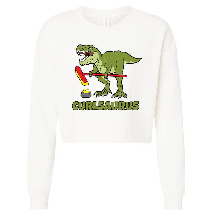 Curlsaurus Curler Dinosaur Sport Cropped Pullover Crew