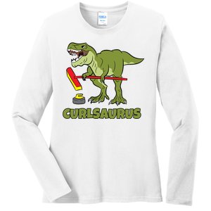 Curlsaurus Curler Dinosaur Sport Ladies Long Sleeve Shirt