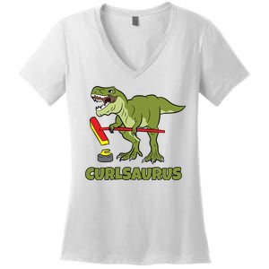 Curlsaurus Curler Dinosaur Sport Women's V-Neck T-Shirt