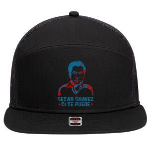 Cesar Chavez Day Support funny president 7 Panel Mesh Trucker Snapback Hat