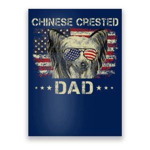 Chinese Crested Dad Dog Lovers American Flag 4th Of July Poster