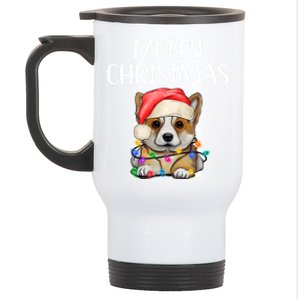 Corgi Christmas Dog Funny Corgi Dog Puppy Xmas Corgi Breed Gift Stainless Steel Travel Mug