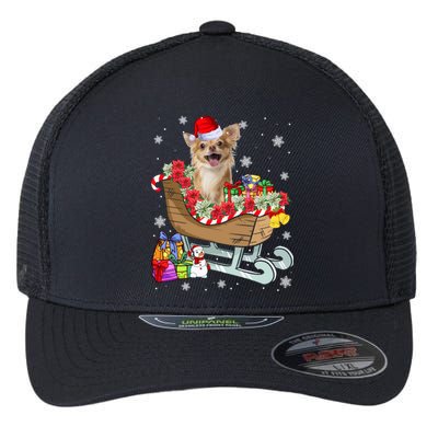 Cute Chihuahua Dog Christmas Santa Hat Xmas Puppy Lover Funny Gift Flexfit Unipanel Trucker Cap