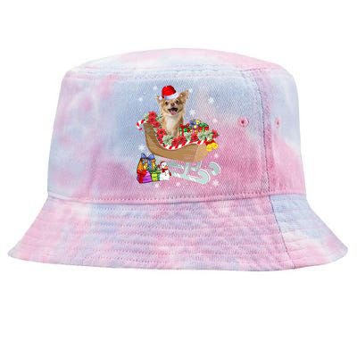 Cute Chihuahua Dog Christmas Santa Hat Xmas Puppy Lover Funny Gift Tie-Dyed Bucket Hat