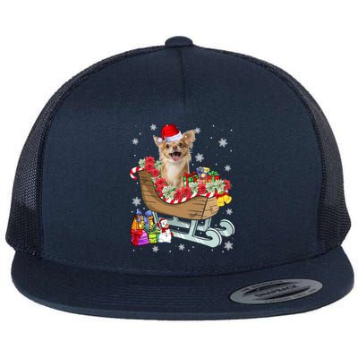 Cute Chihuahua Dog Christmas Santa Hat Xmas Puppy Lover Funny Gift Flat Bill Trucker Hat