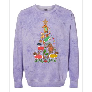 Cute Christmas Dachshund Tree Clothes Dog Lover Holiday Gift Great Gift Colorblast Crewneck Sweatshirt