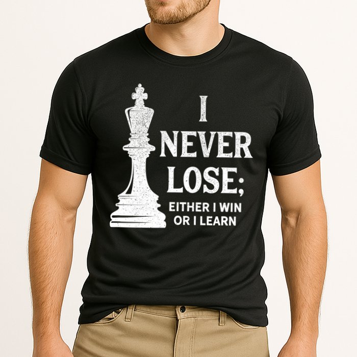 Classic Chess Design Gift I Never Lose I Either Win Or Learn Gift Performance Shirt