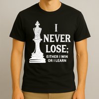 Classic Chess Design Gift I Never Lose I Either Win Or Learn Gift T-Shirt