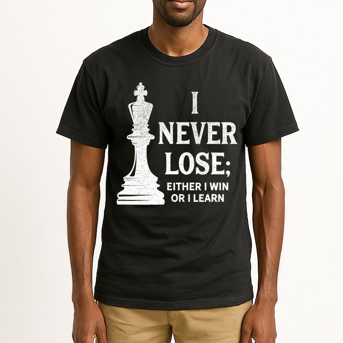 Classic Chess Design Gift I Never Lose I Either Win Or Learn Gift Tall T-Shirt