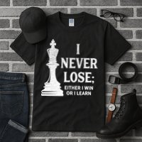 Classic Chess Design Gift I Never Lose I Either Win Or Learn Gift Tall T-Shirt