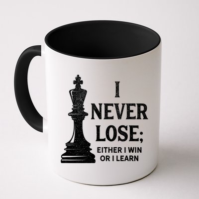 Classic Chess Design Gift I Never Lose I Either Win Or Learn Gift Mug