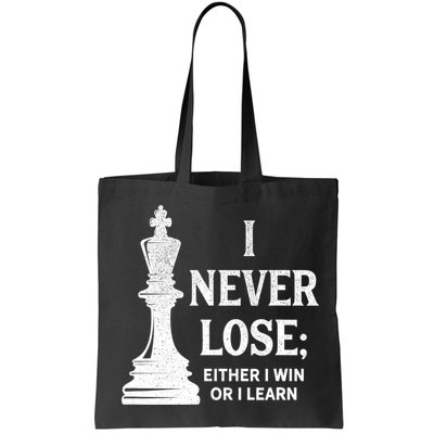 Classic Chess Design Gift I Never Lose I Either Win Or Learn Gift Bag