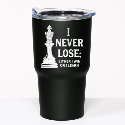 Classic Chess Design Gift I Never Lose I Either Win Or Learn Gift Tumbler