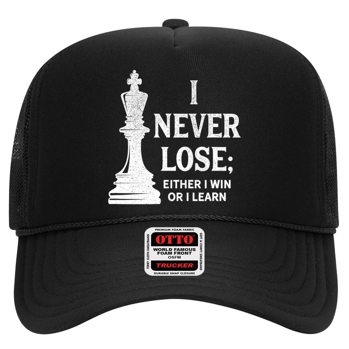 Classic Chess Design Gift I Never Lose I Either Win Or Learn Gift Hat
