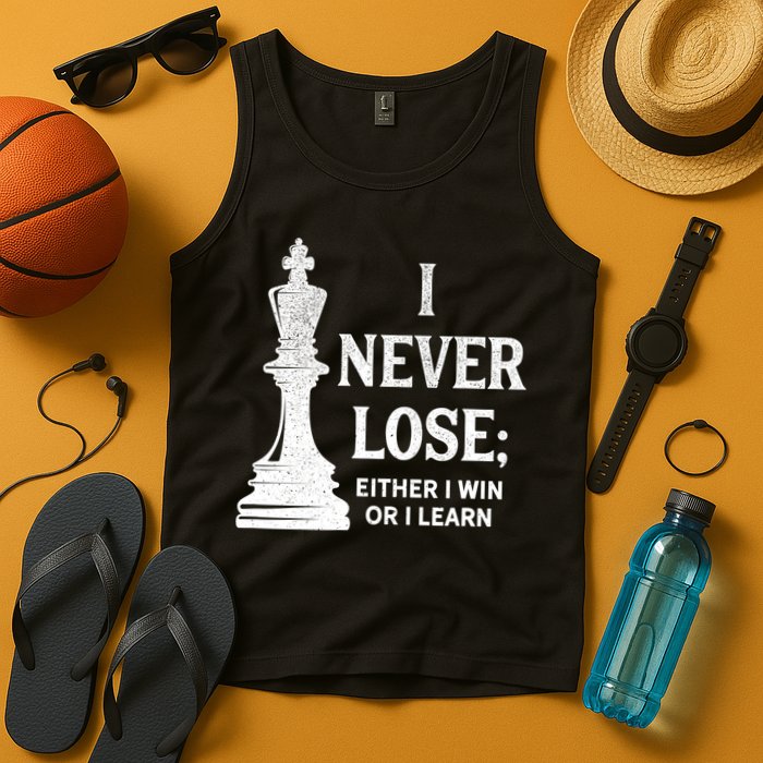 Classic Chess Design Gift I Never Lose I Either Win Or Learn Gift Tank Top