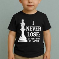 Classic Chess Design Gift I Never Lose I Either Win Or Learn Gift Toddler T-Shirt